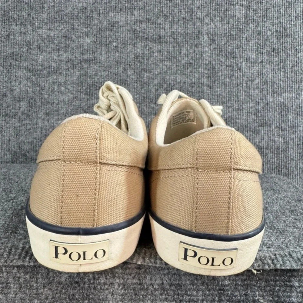 Polo Ralph Lauren Bolingbrook Tan Canvas Low Top Sneakers Mens 13 D